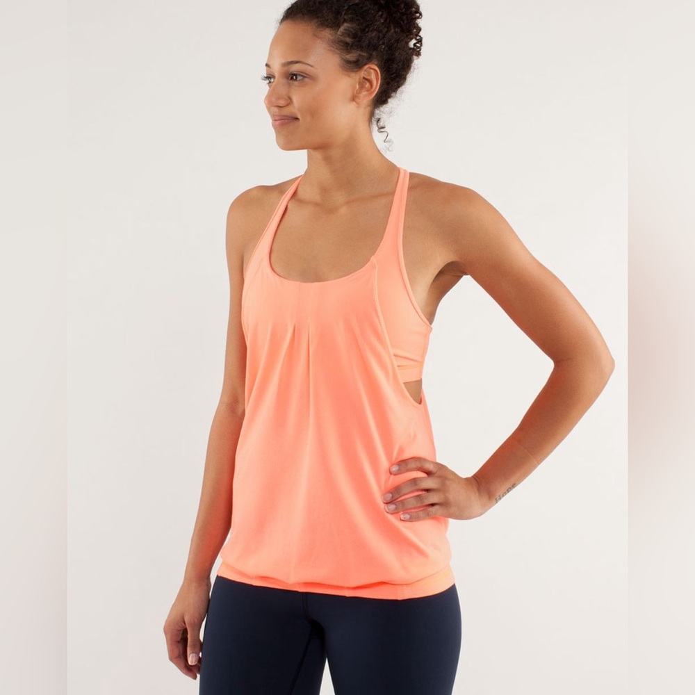 lululemon Practice Freely Tank with Racerback Bra Pop Orange Size 4